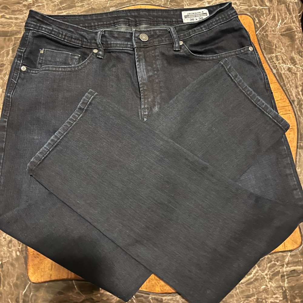 Buffalo Men Dark wash Blue straight stretch Jeans size 36 by 30